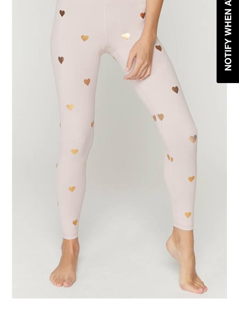 Spiritual Gangster Blush Leggings with Gold Heart Accents